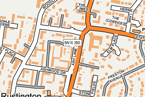 BN16 3BS map - OS OpenMap – Local (Ordnance Survey)