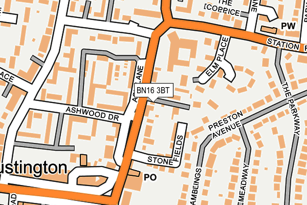 BN16 3BT map - OS OpenMap – Local (Ordnance Survey)