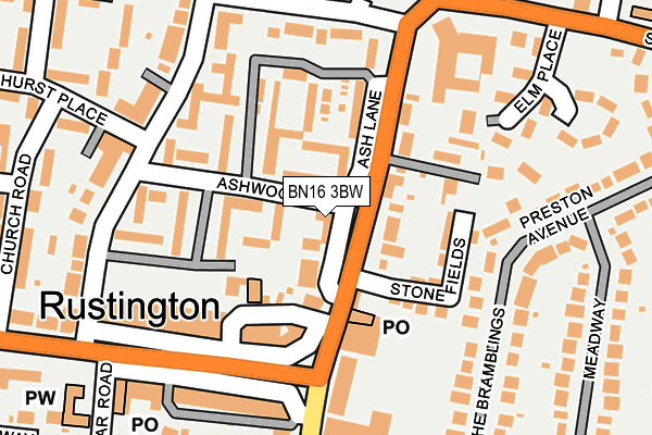 BN16 3BW map - OS OpenMap – Local (Ordnance Survey)