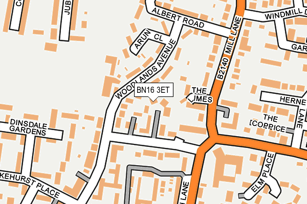 BN16 3ET map - OS OpenMap – Local (Ordnance Survey)