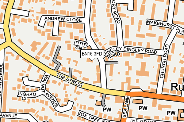 BN16 3FD map - OS OpenMap – Local (Ordnance Survey)