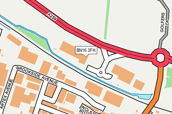 BN16 3FH map - OS OpenMap – Local (Ordnance Survey)