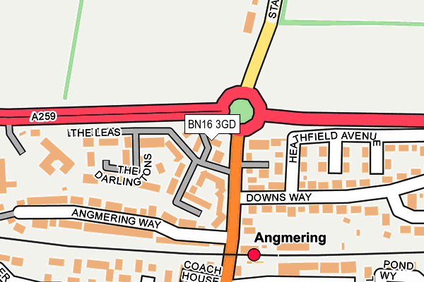BN16 3GD map - OS OpenMap – Local (Ordnance Survey)