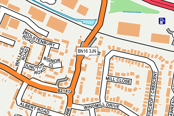 BN16 3JN map - OS OpenMap – Local (Ordnance Survey)