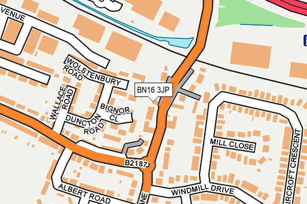 BN16 3JP map - OS OpenMap – Local (Ordnance Survey)