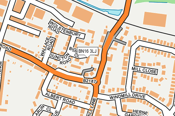 BN16 3LJ map - OS OpenMap – Local (Ordnance Survey)