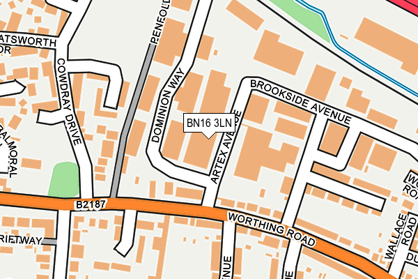 BN16 3LN map - OS OpenMap – Local (Ordnance Survey)