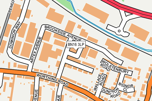 BN16 3LP map - OS OpenMap – Local (Ordnance Survey)