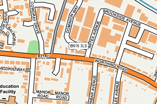 BN16 3LS map - OS OpenMap – Local (Ordnance Survey)