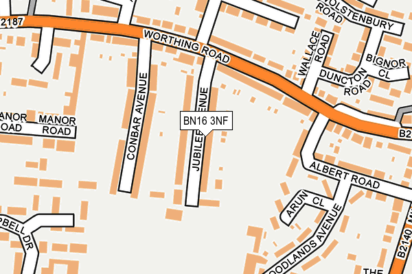 BN16 3NF map - OS OpenMap – Local (Ordnance Survey)