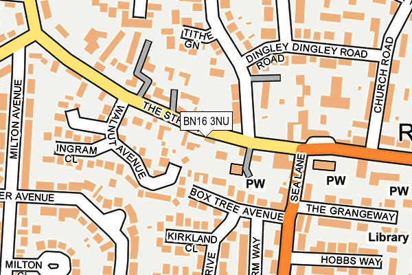 BN16 3NU map - OS OpenMap – Local (Ordnance Survey)