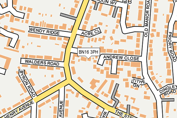 BN16 3PH map - OS OpenMap – Local (Ordnance Survey)