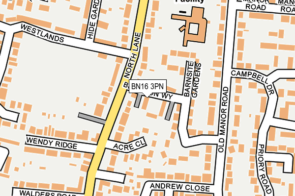 BN16 3PN map - OS OpenMap – Local (Ordnance Survey)
