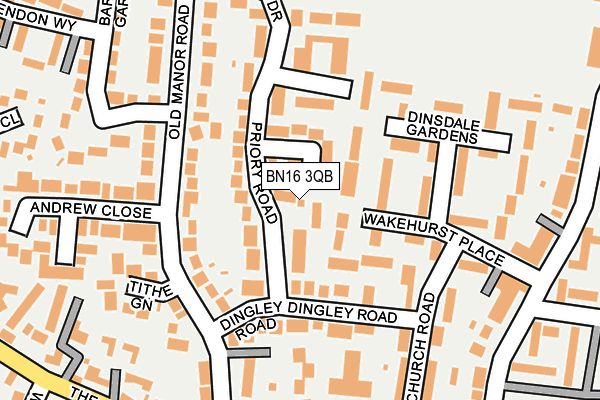 BN16 3QB map - OS OpenMap – Local (Ordnance Survey)