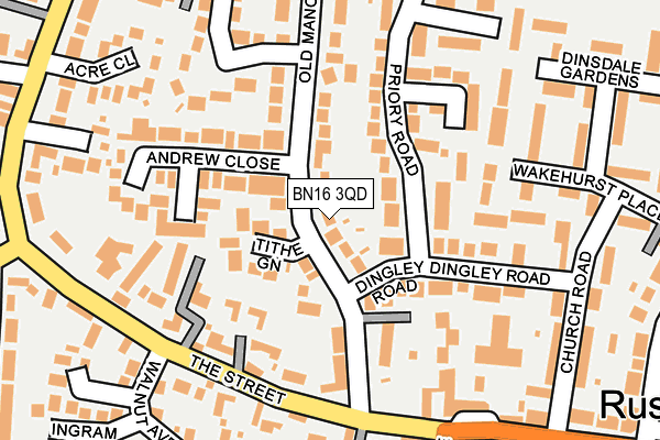BN16 3QD map - OS OpenMap – Local (Ordnance Survey)