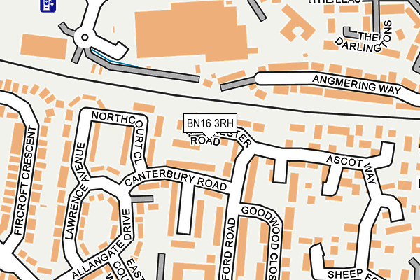 BN16 3RH map - OS OpenMap – Local (Ordnance Survey)