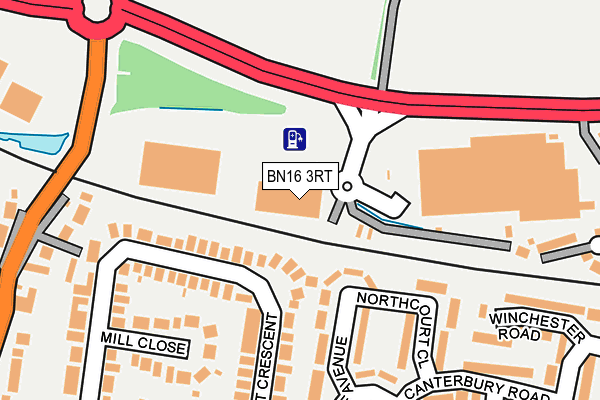 BN16 3RT map - OS OpenMap – Local (Ordnance Survey)