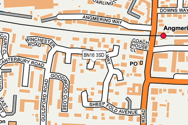 BN16 3SD map - OS OpenMap – Local (Ordnance Survey)