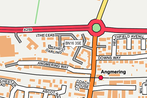 BN16 3SE map - OS OpenMap – Local (Ordnance Survey)