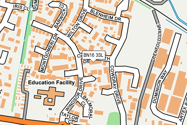 BN16 3SL map - OS OpenMap – Local (Ordnance Survey)
