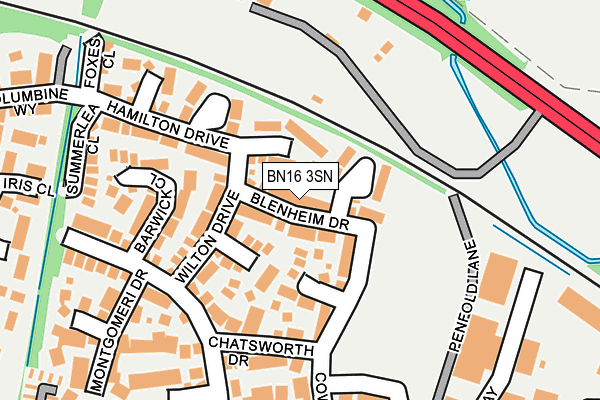 BN16 3SN map - OS OpenMap – Local (Ordnance Survey)