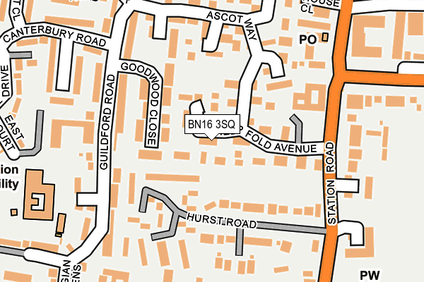 BN16 3SQ map - OS OpenMap – Local (Ordnance Survey)