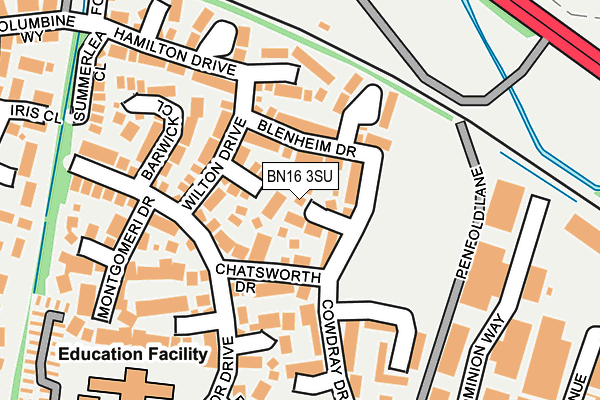BN16 3SU map - OS OpenMap – Local (Ordnance Survey)