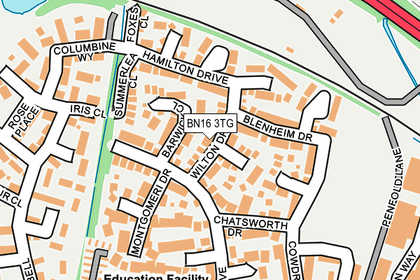 BN16 3TG map - OS OpenMap – Local (Ordnance Survey)