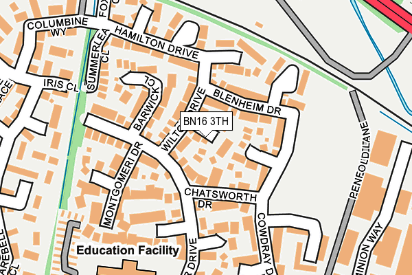BN16 3TH map - OS OpenMap – Local (Ordnance Survey)
