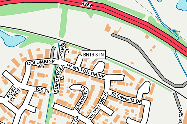 BN16 3TN map - OS OpenMap – Local (Ordnance Survey)