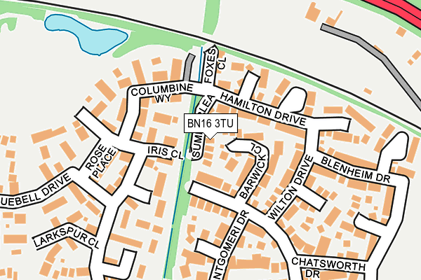 BN16 3TU map - OS OpenMap – Local (Ordnance Survey)
