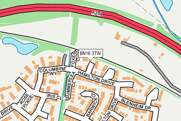 BN16 3TW map - OS OpenMap – Local (Ordnance Survey)