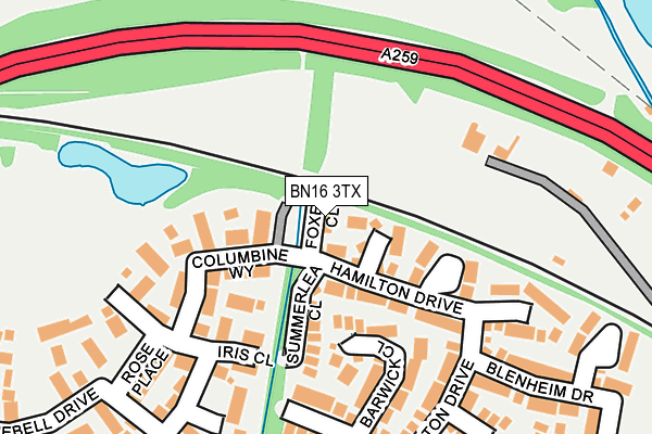 BN16 3TX map - OS OpenMap – Local (Ordnance Survey)