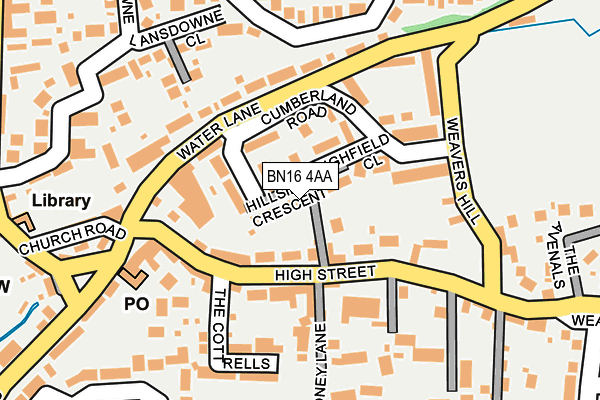 BN16 4AA map - OS OpenMap – Local (Ordnance Survey)