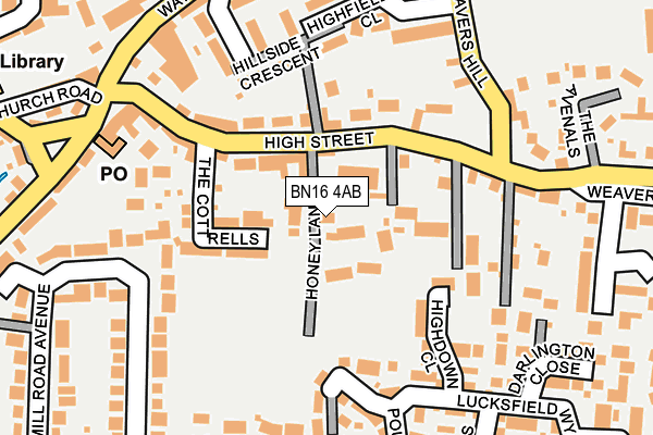 BN16 4AB map - OS OpenMap – Local (Ordnance Survey)