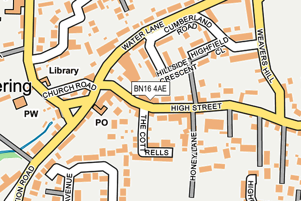 BN16 4AE map - OS OpenMap – Local (Ordnance Survey)