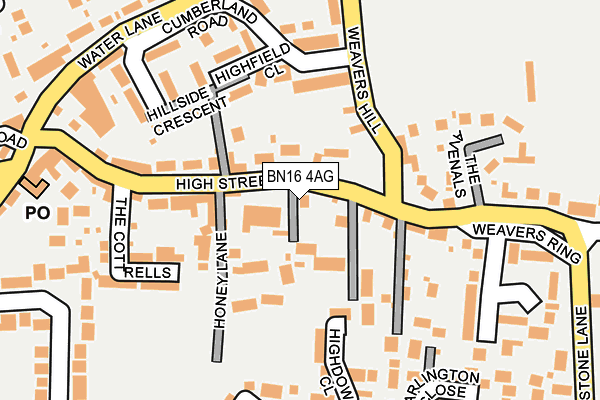 BN16 4AG map - OS OpenMap – Local (Ordnance Survey)