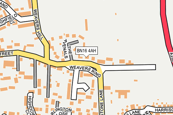 BN16 4AH map - OS OpenMap – Local (Ordnance Survey)