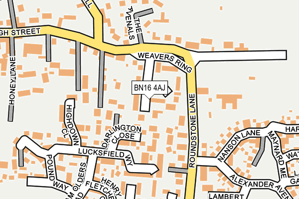 BN16 4AJ map - OS OpenMap – Local (Ordnance Survey)