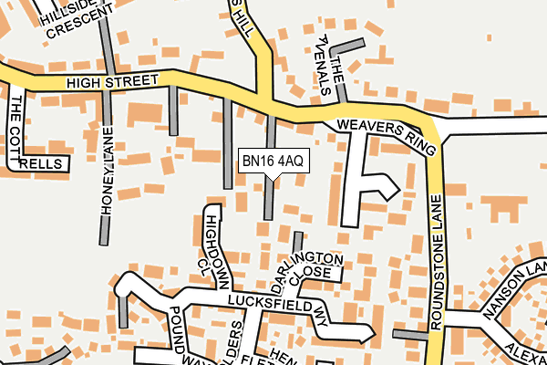 BN16 4AQ map - OS OpenMap – Local (Ordnance Survey)