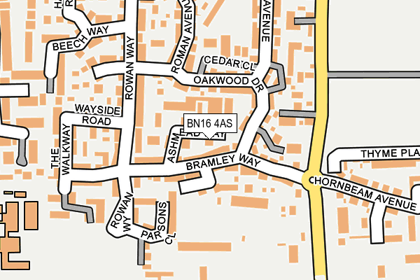 BN16 4AS map - OS OpenMap – Local (Ordnance Survey)