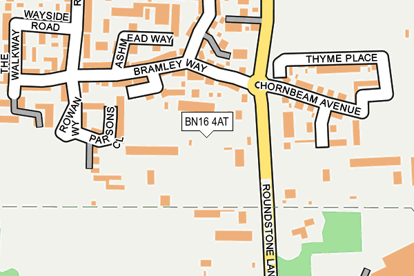 BN16 4AT map - OS OpenMap – Local (Ordnance Survey)
