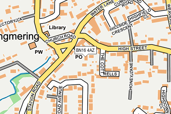 BN16 4AZ map - OS OpenMap – Local (Ordnance Survey)
