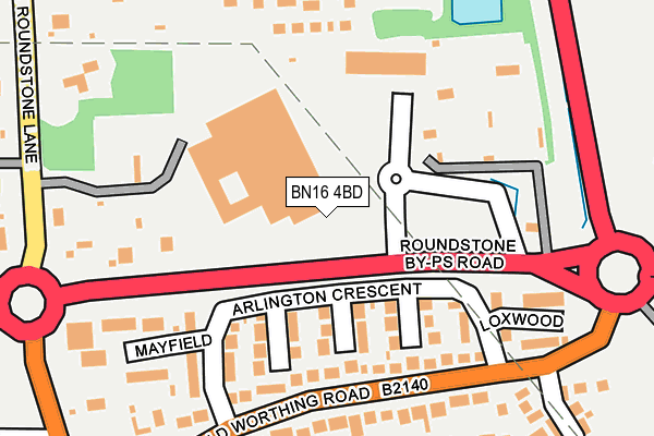 BN16 4BD map - OS OpenMap – Local (Ordnance Survey)