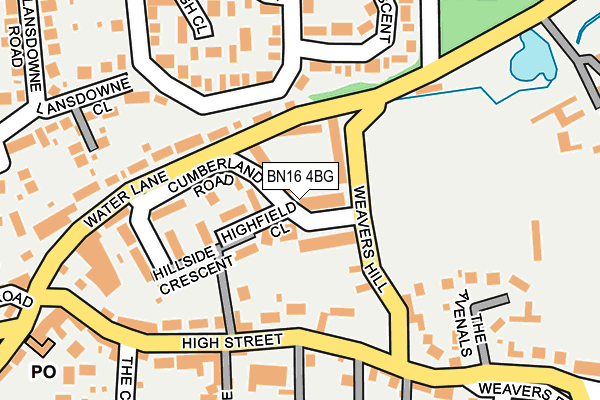 BN16 4BG map - OS OpenMap – Local (Ordnance Survey)