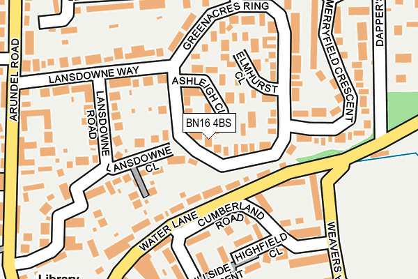 BN16 4BS map - OS OpenMap – Local (Ordnance Survey)