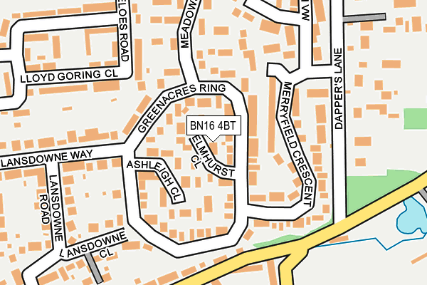 BN16 4BT map - OS OpenMap – Local (Ordnance Survey)