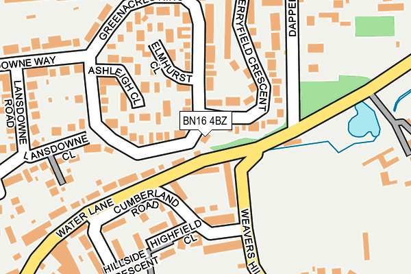 BN16 4BZ map - OS OpenMap – Local (Ordnance Survey)