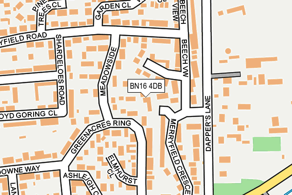 BN16 4DB map - OS OpenMap – Local (Ordnance Survey)