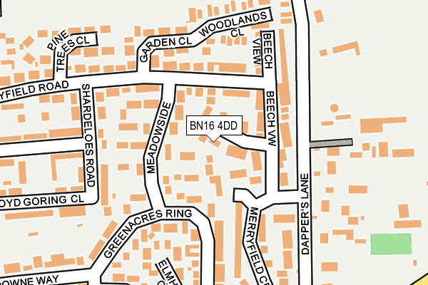BN16 4DD map - OS OpenMap – Local (Ordnance Survey)